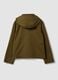 Green cotton-blend parka jacket with hood and ribbed collar_5