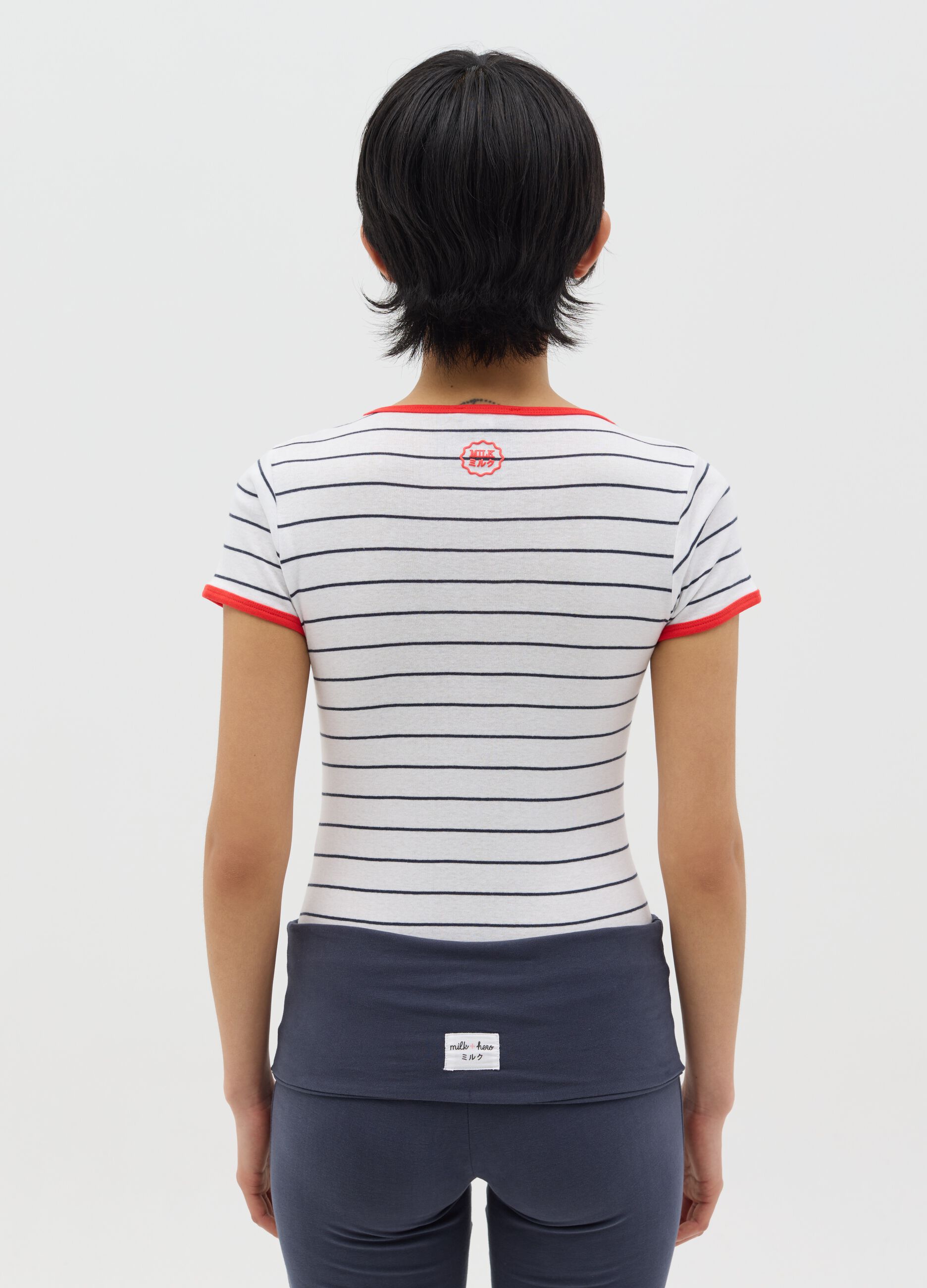 Short-sleeved white bodysuit
