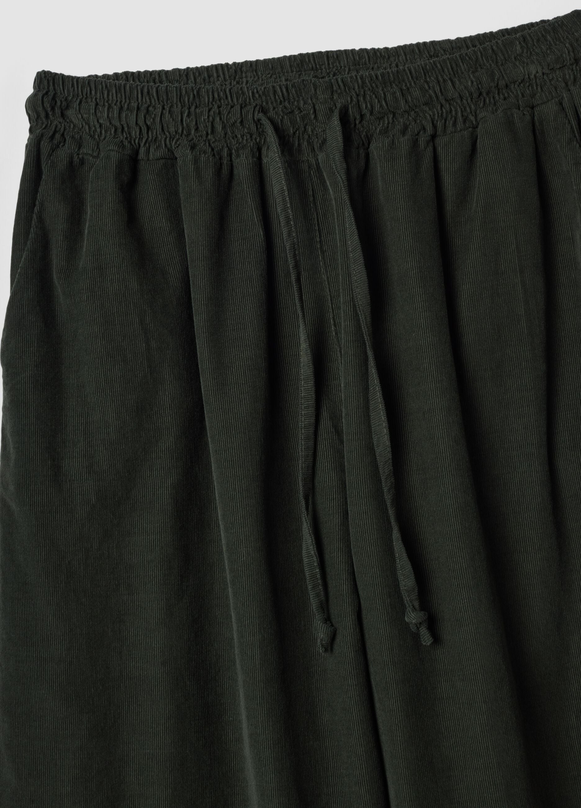 Green pure cotton regular-fit trousers