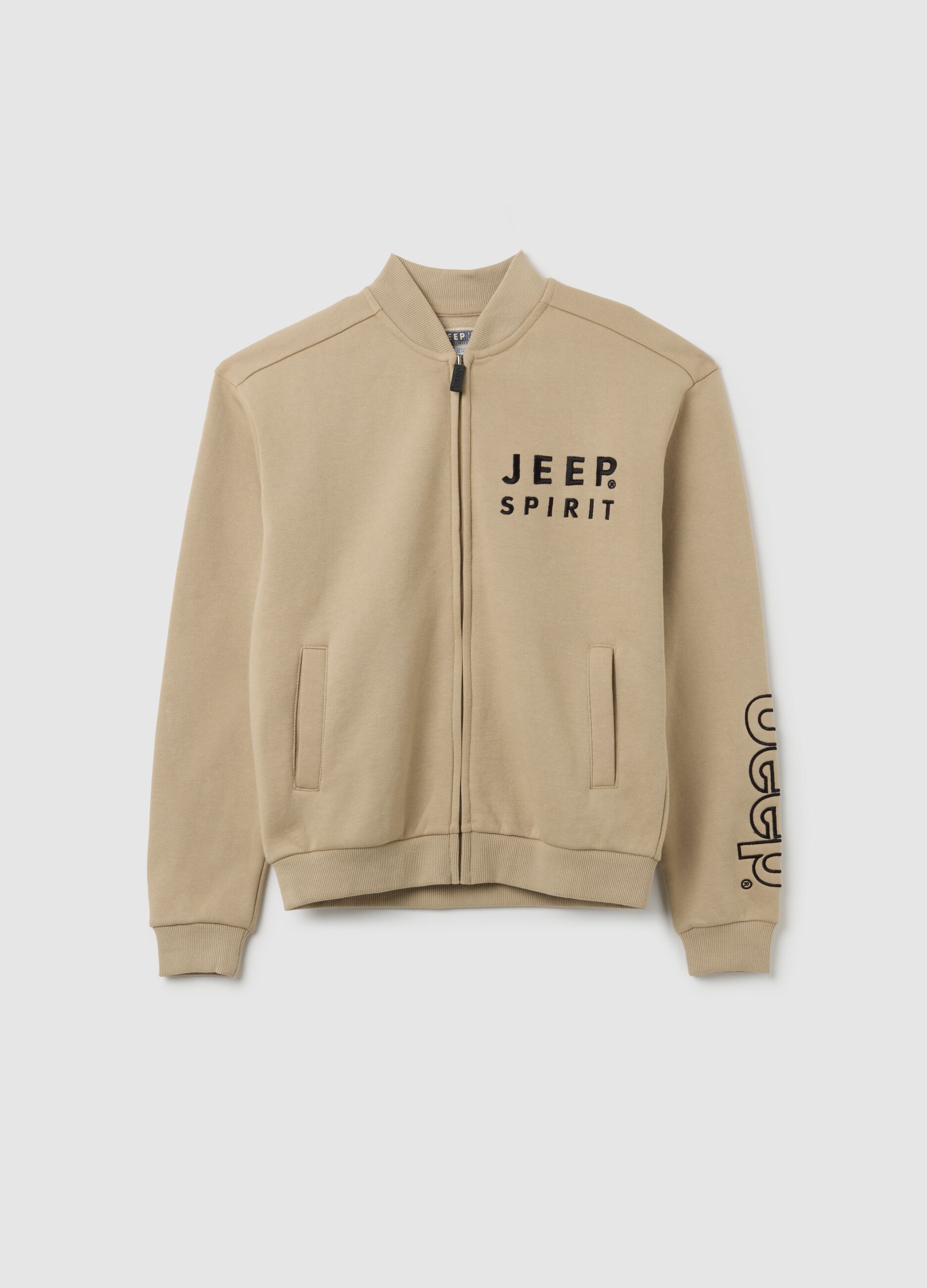 Felpa da bambino in misto cotone beige regular fit