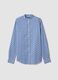 Multicolored shirt with Mandarin collar in pure cotton regular fit_4