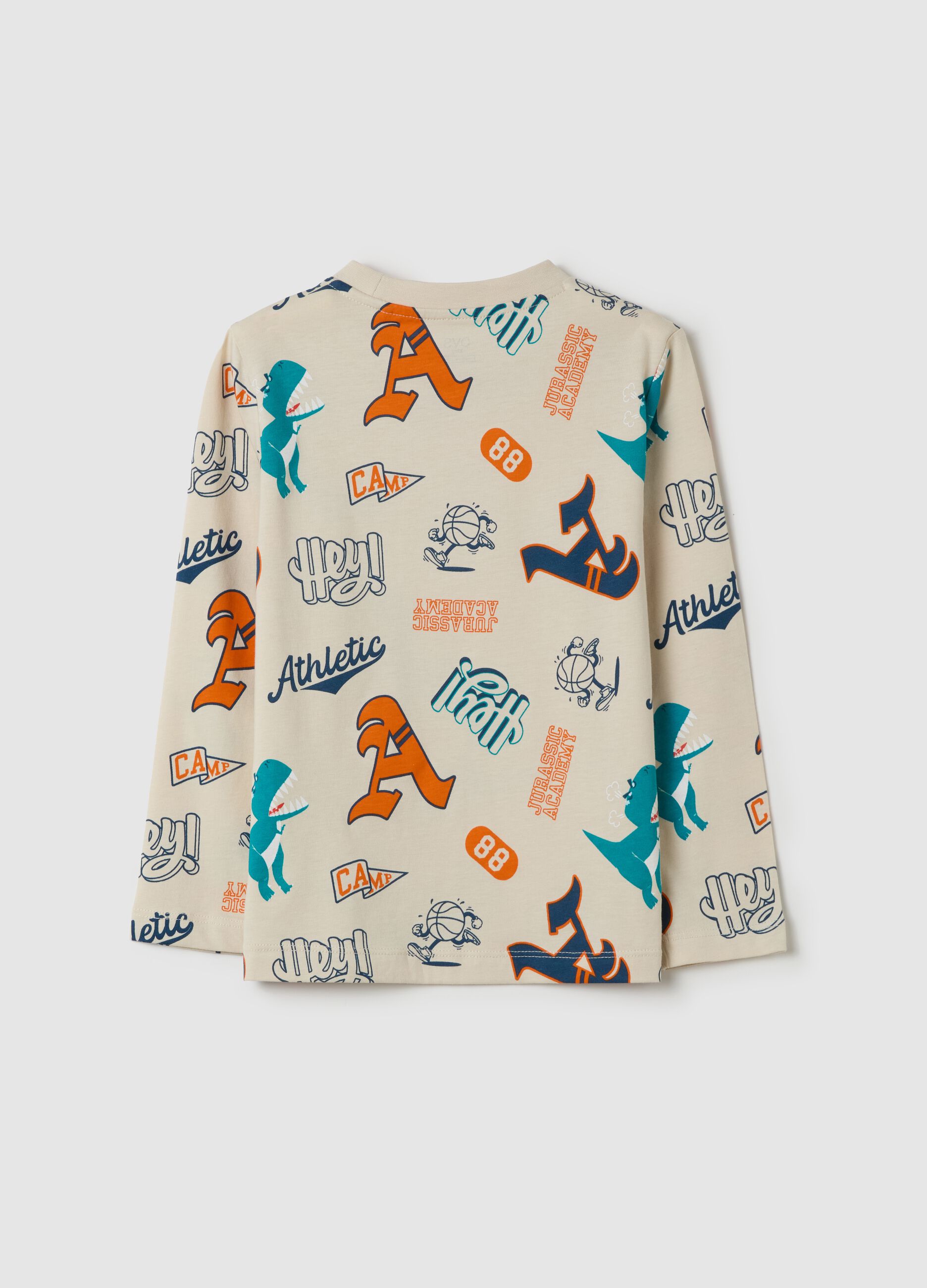 T-shirt with long sleeves and all-over print