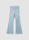 Blue flared jeggings in stretchy cotton and viscose for girls_5