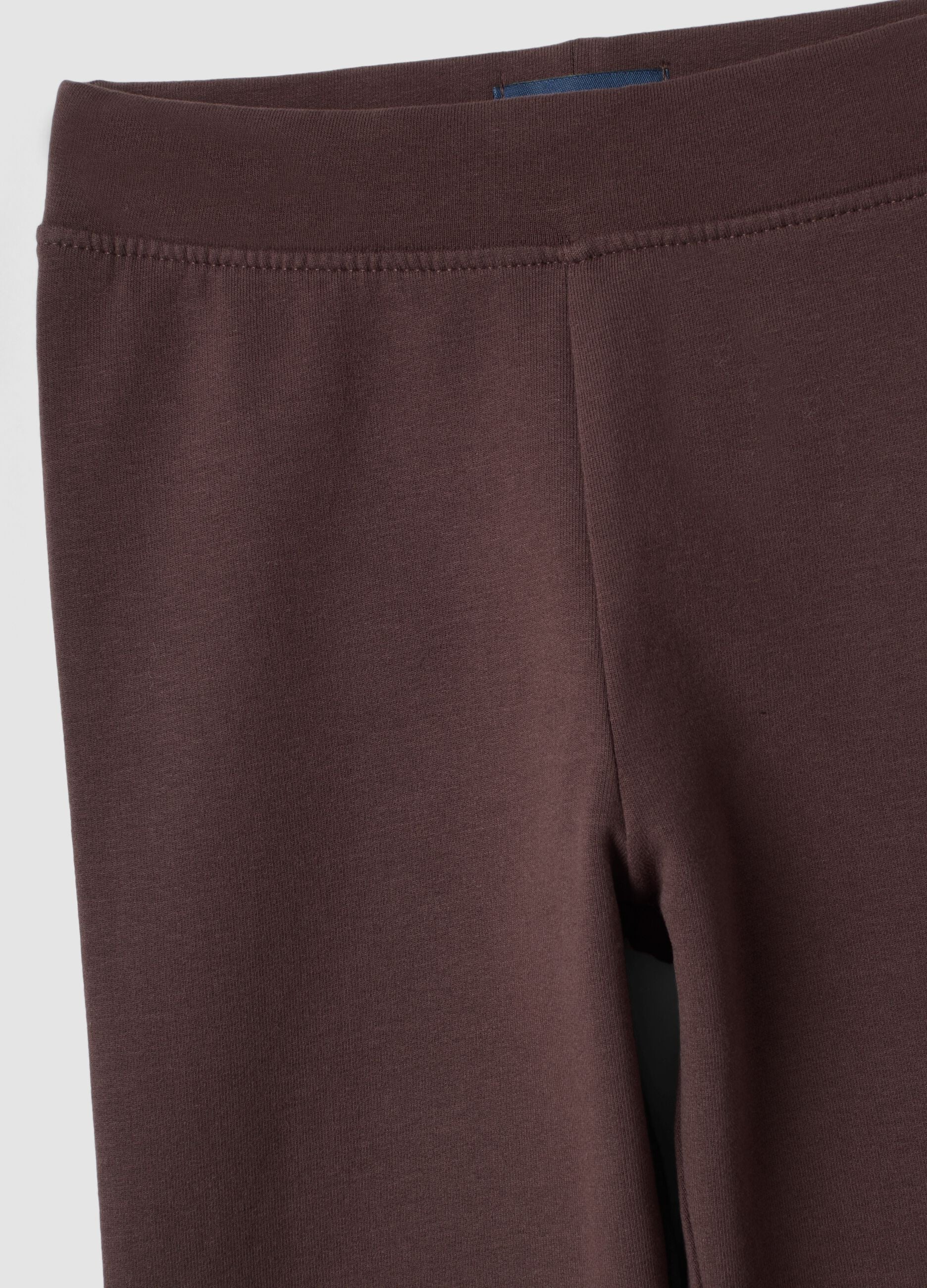 Leggings marroni in cotone organico elasticizzato skinny fit