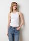 Women's white viscose blend fitted tank top_1