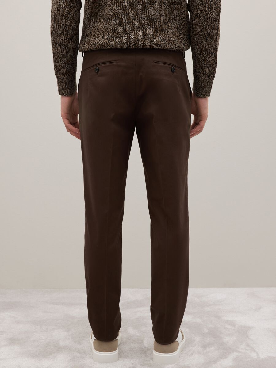 Pantaloni in cotone elasticizzato marrone scuro_2