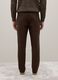 Brown stretch cotton regular fit trousers_2