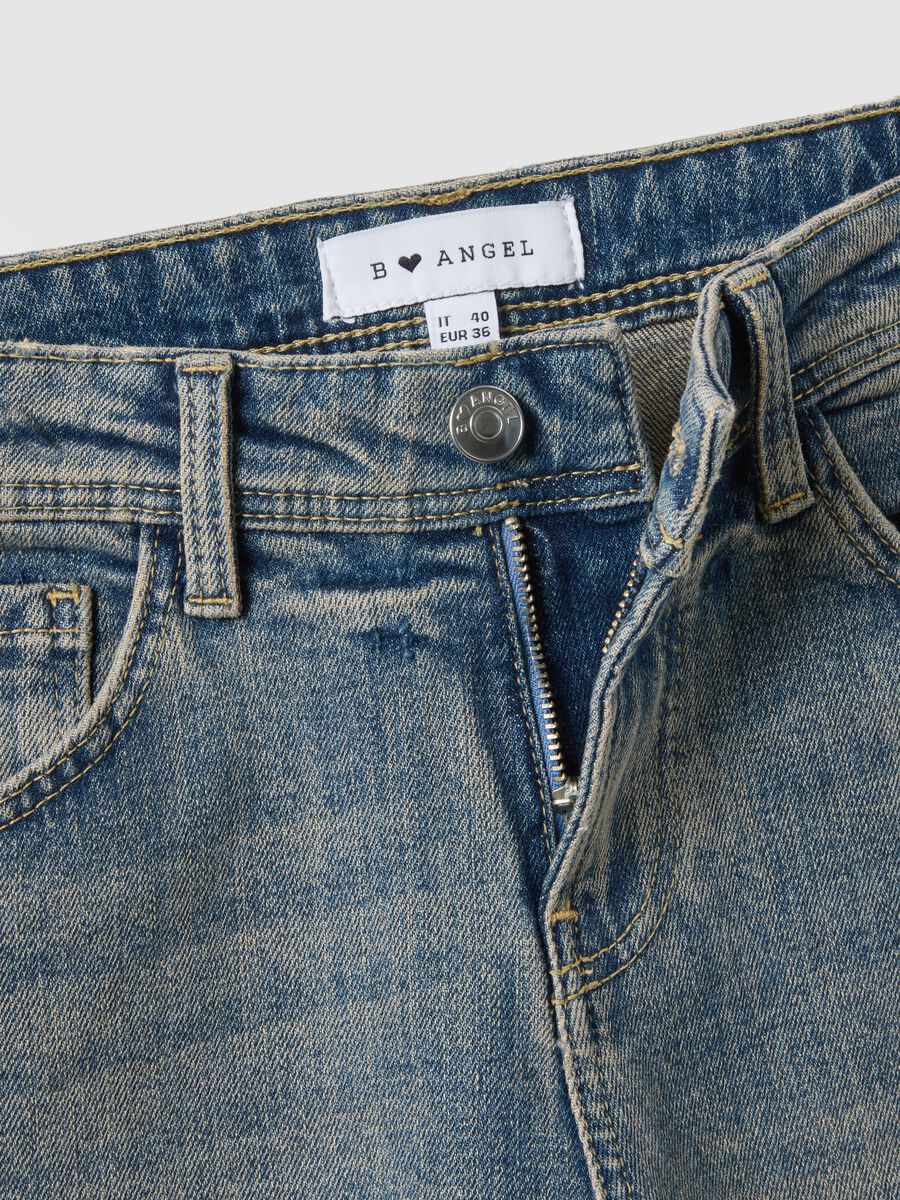 Blue Stretch Cotton Bootcut Jeans_5