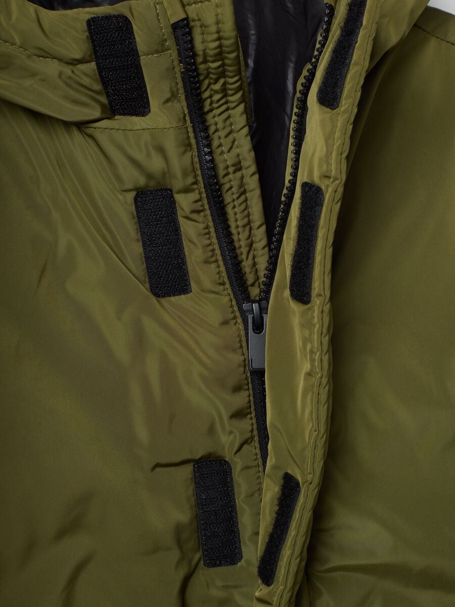 Olive green padded hooded jacket_2