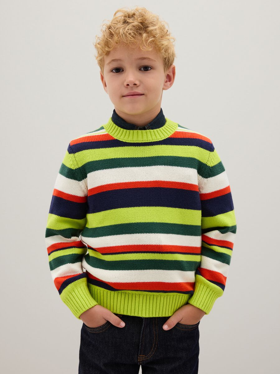 Boys' pure cotton multicolour regular fit jumper_0