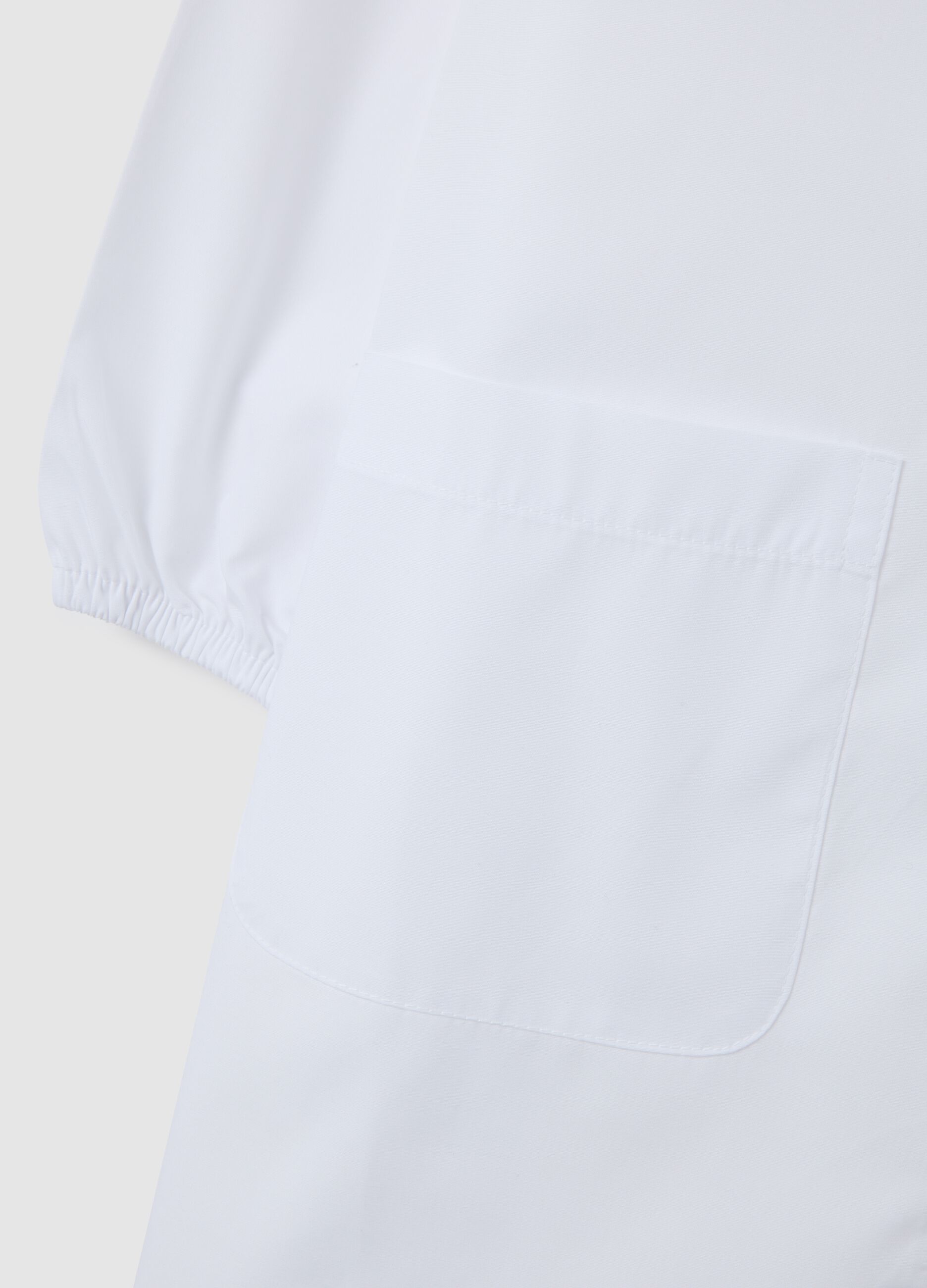 Girls' white cotton blend smock with unicorn