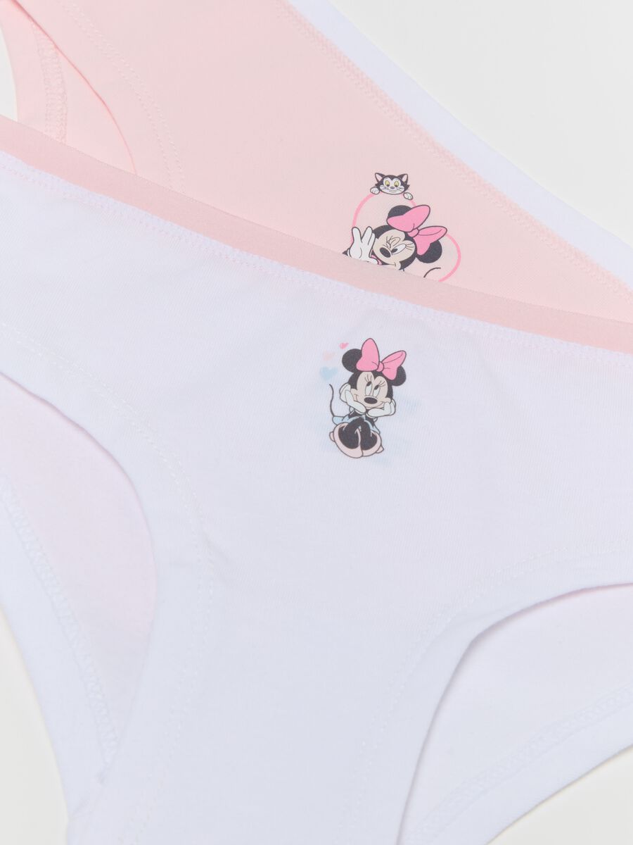 Three-pack stretch cotton French knickers with Minnie Mouse print_2