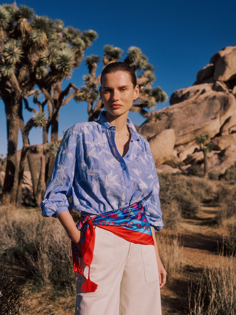 Multicolour pure cotton regular fit shirt with pattern_0