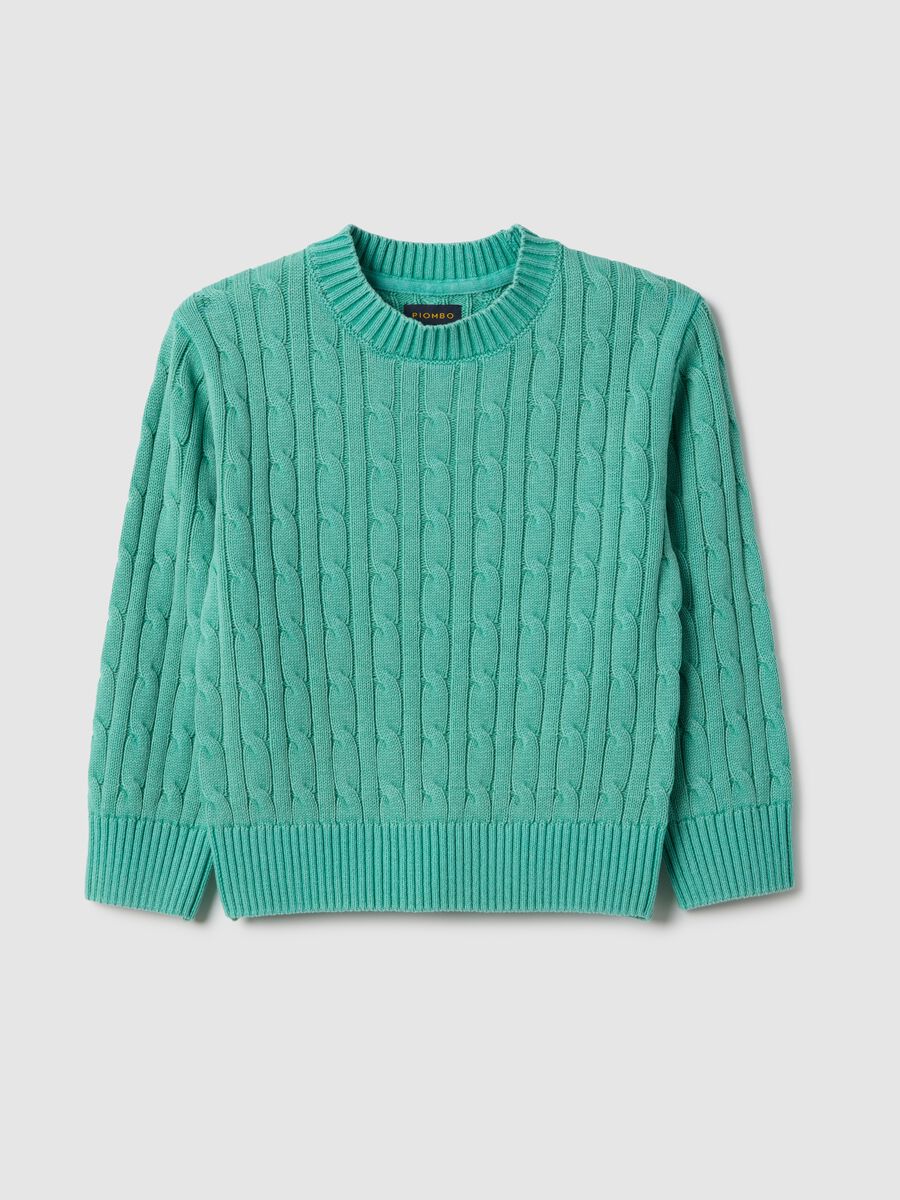 Green pure cotton regular fit pullover for children_3