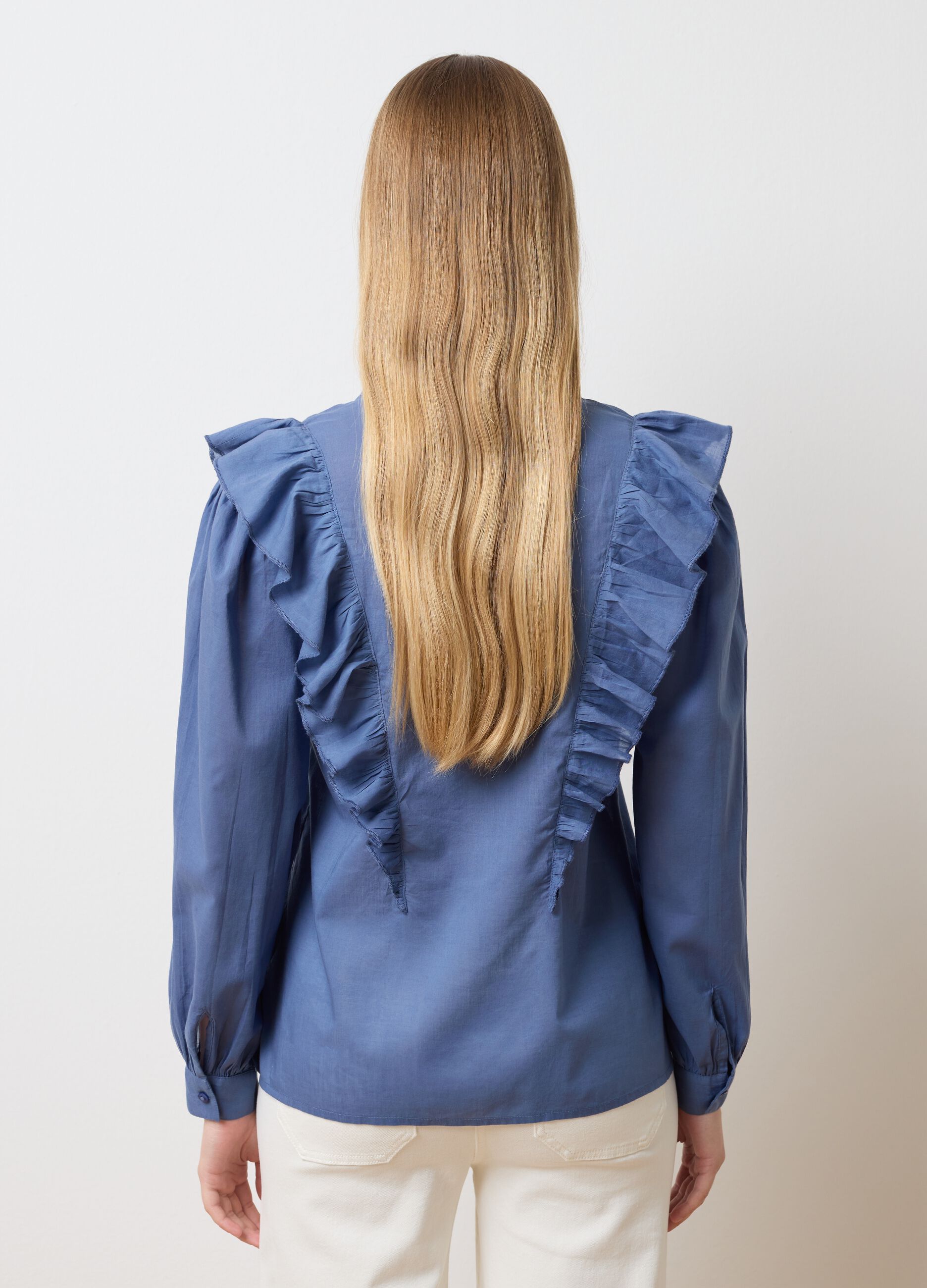 Blue Regular Fit Pure Cotton Shirt