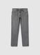 Regular fit grey cotton blend jeans_4