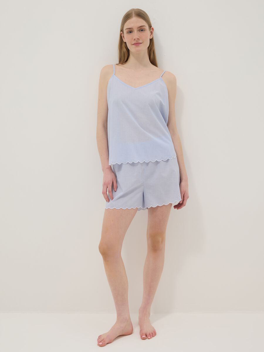 Light blue pure cotton camisole pyjama top_1
