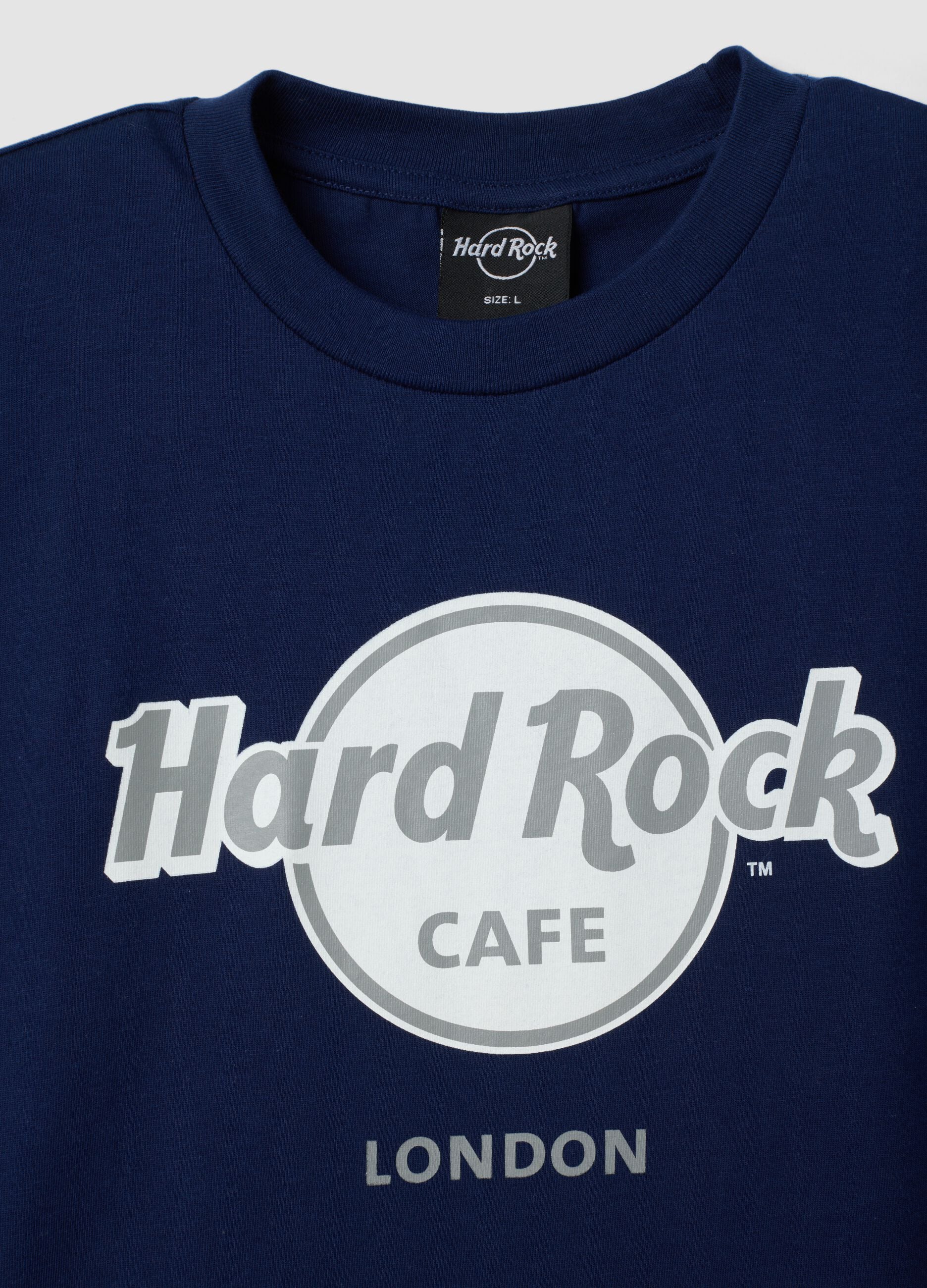 Blue pure cotton T-shirt with Hard Rock Cafe print