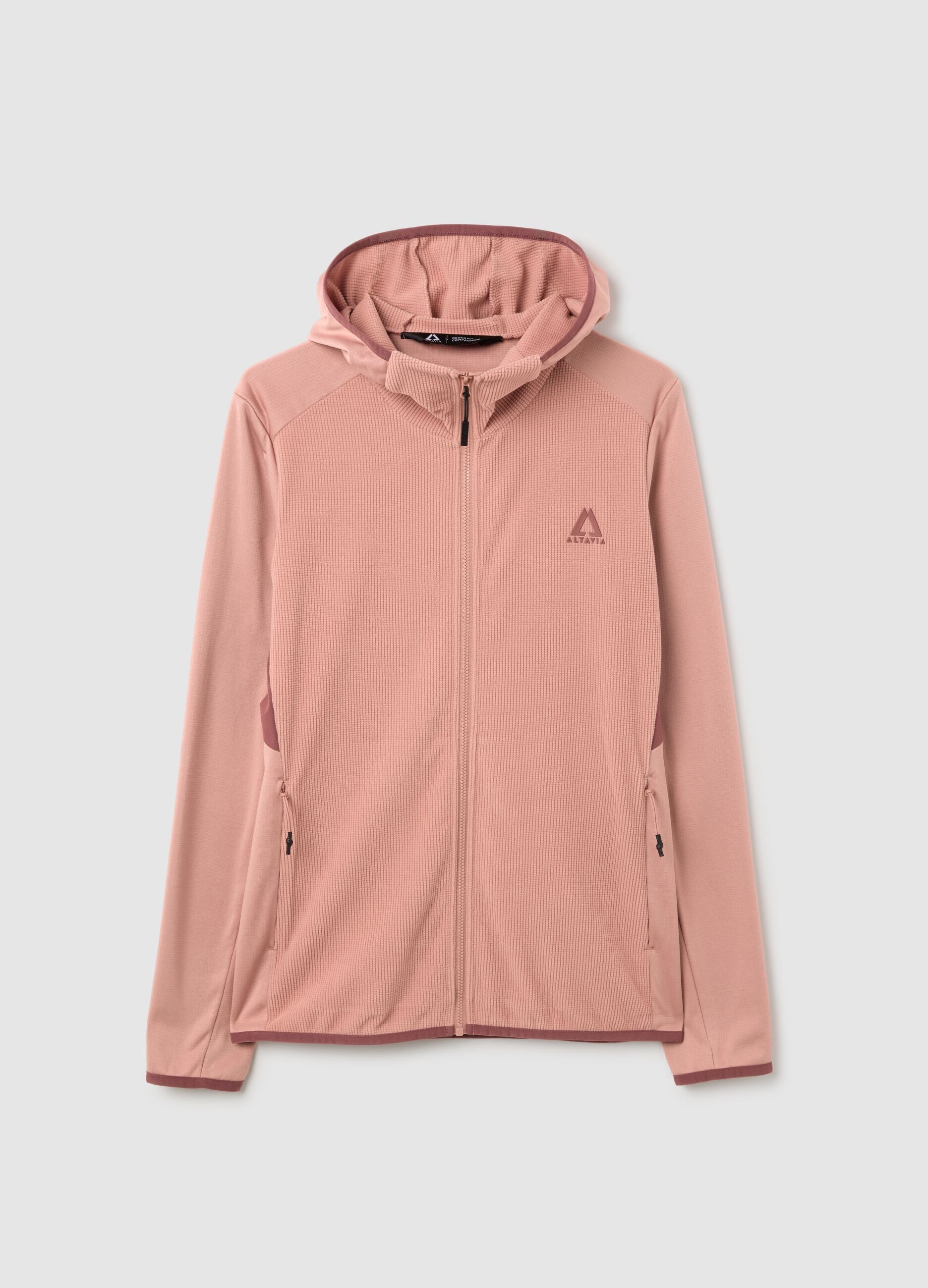 Full Zip Waffle Fleece Hoodie ALTAVIA WITH DEBORAH COMPAGNONI