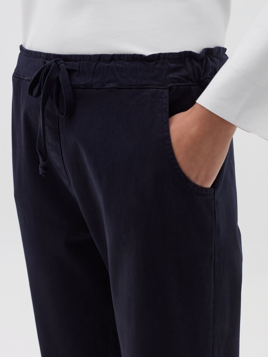 Stretch cotton joggers with drawstring_2