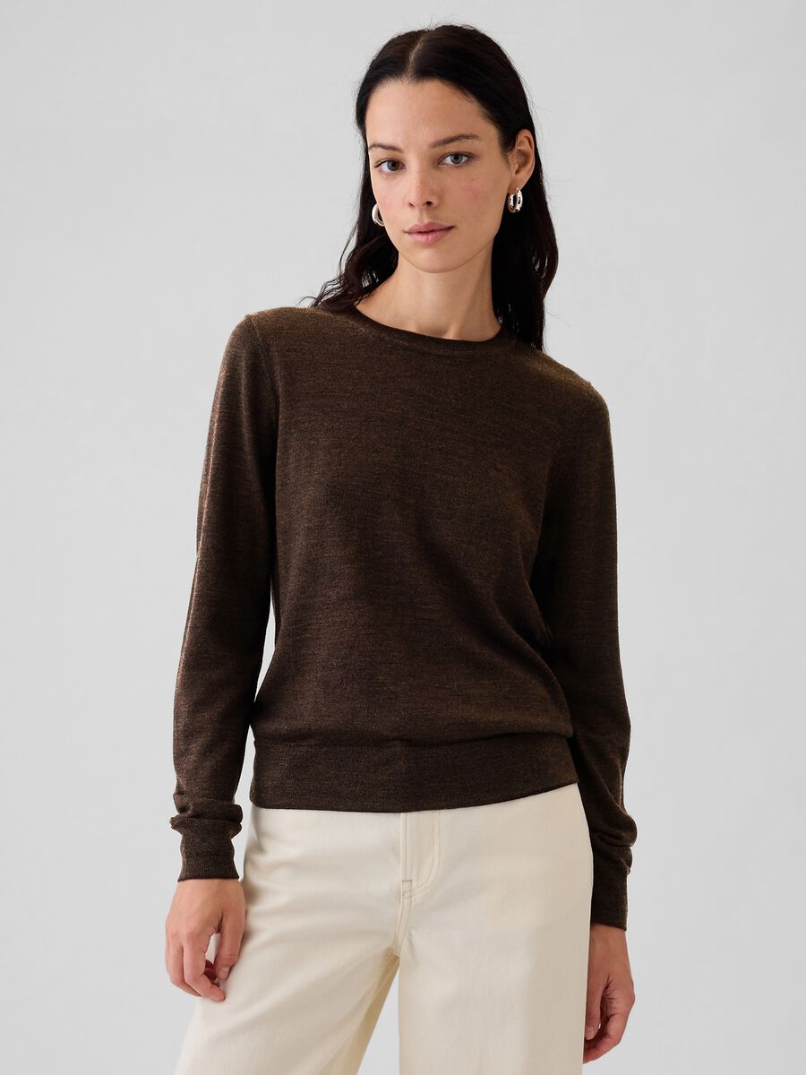 Merino wool pullover with round neck_0