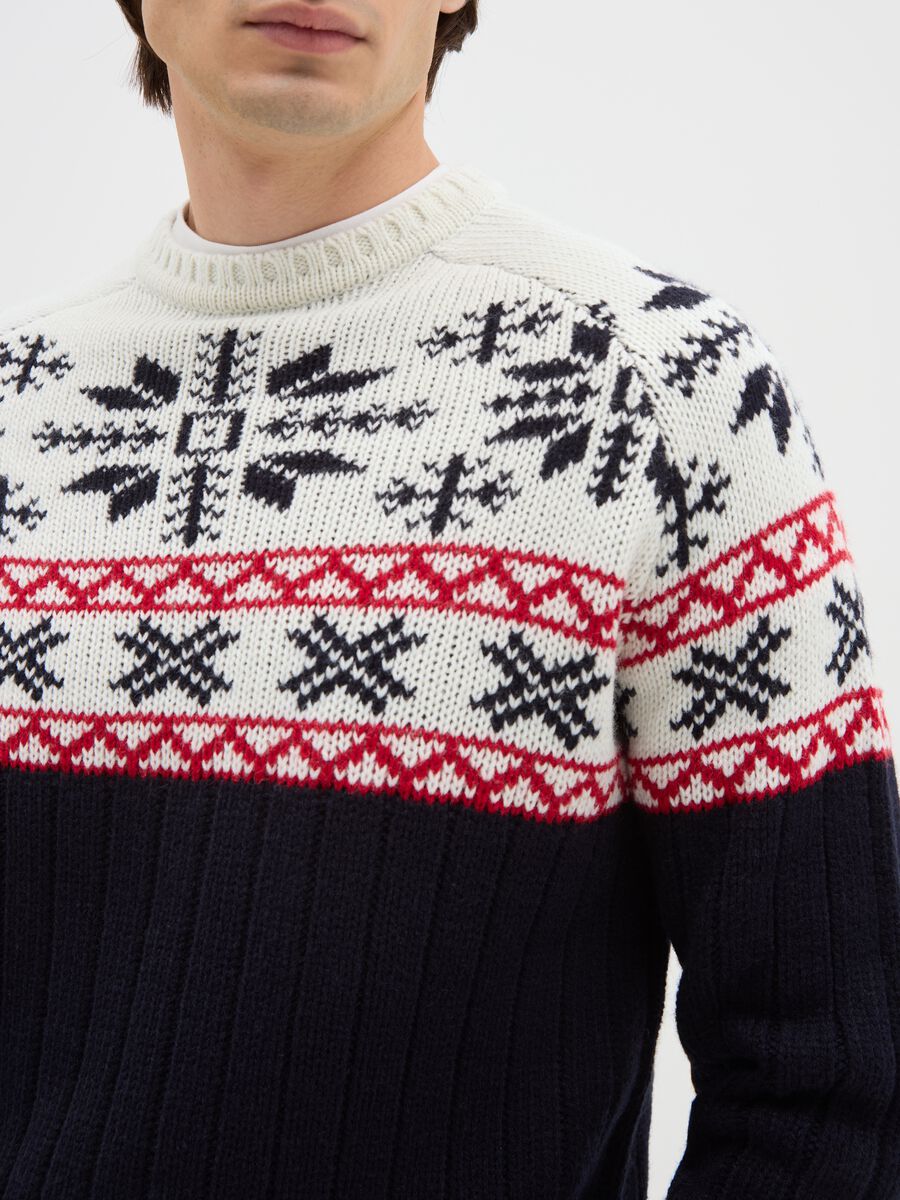 Multicolour regular fit jumper with jacquard pattern_4