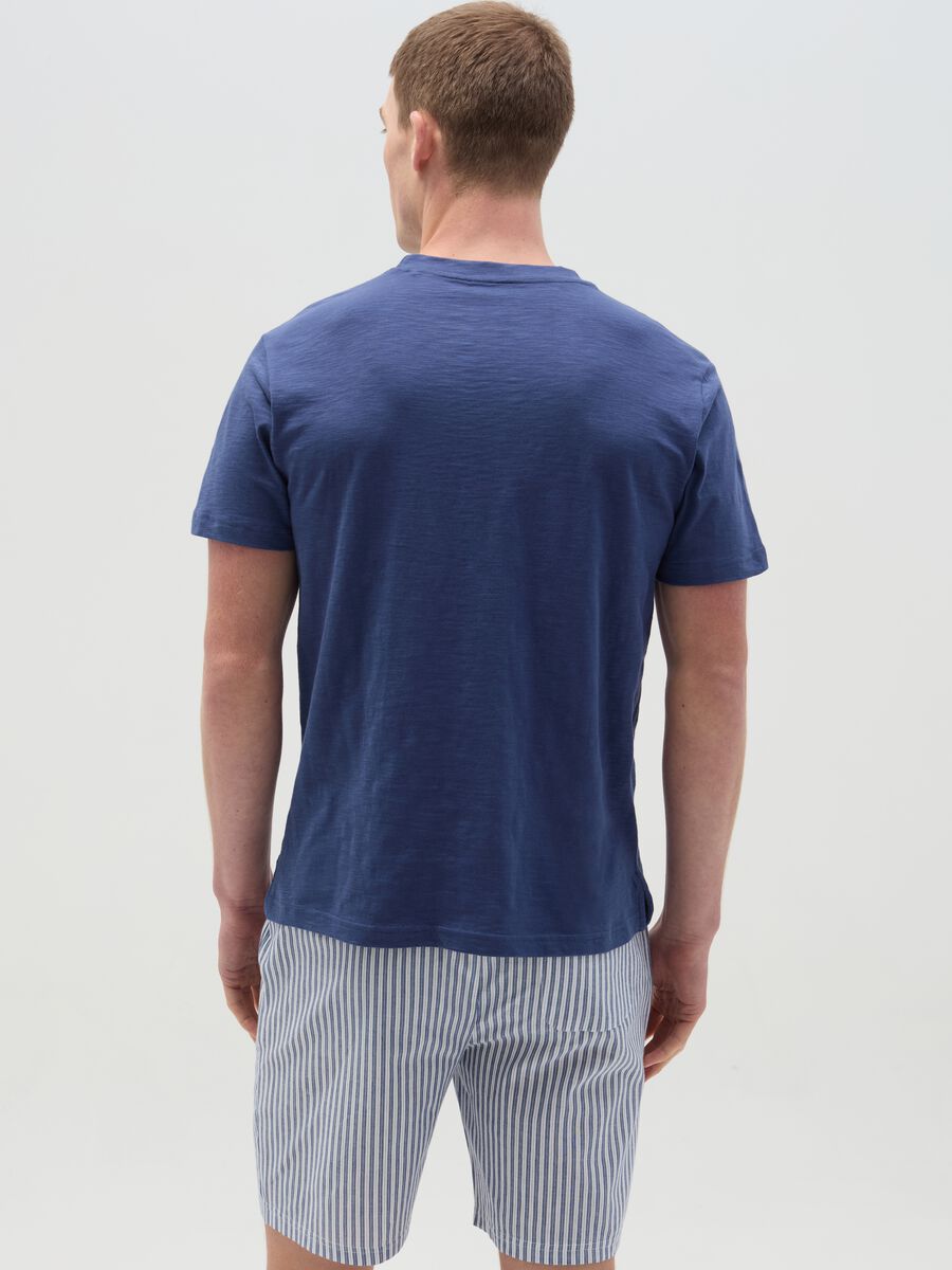 Slub jersey pyjamas with patterned shorts_2