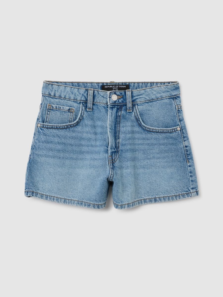 Shorts da donna in puro cotone denim regular fit_4