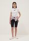 Shorts da ciclista skinny neri in cotone elasticizzato da ragazza_0