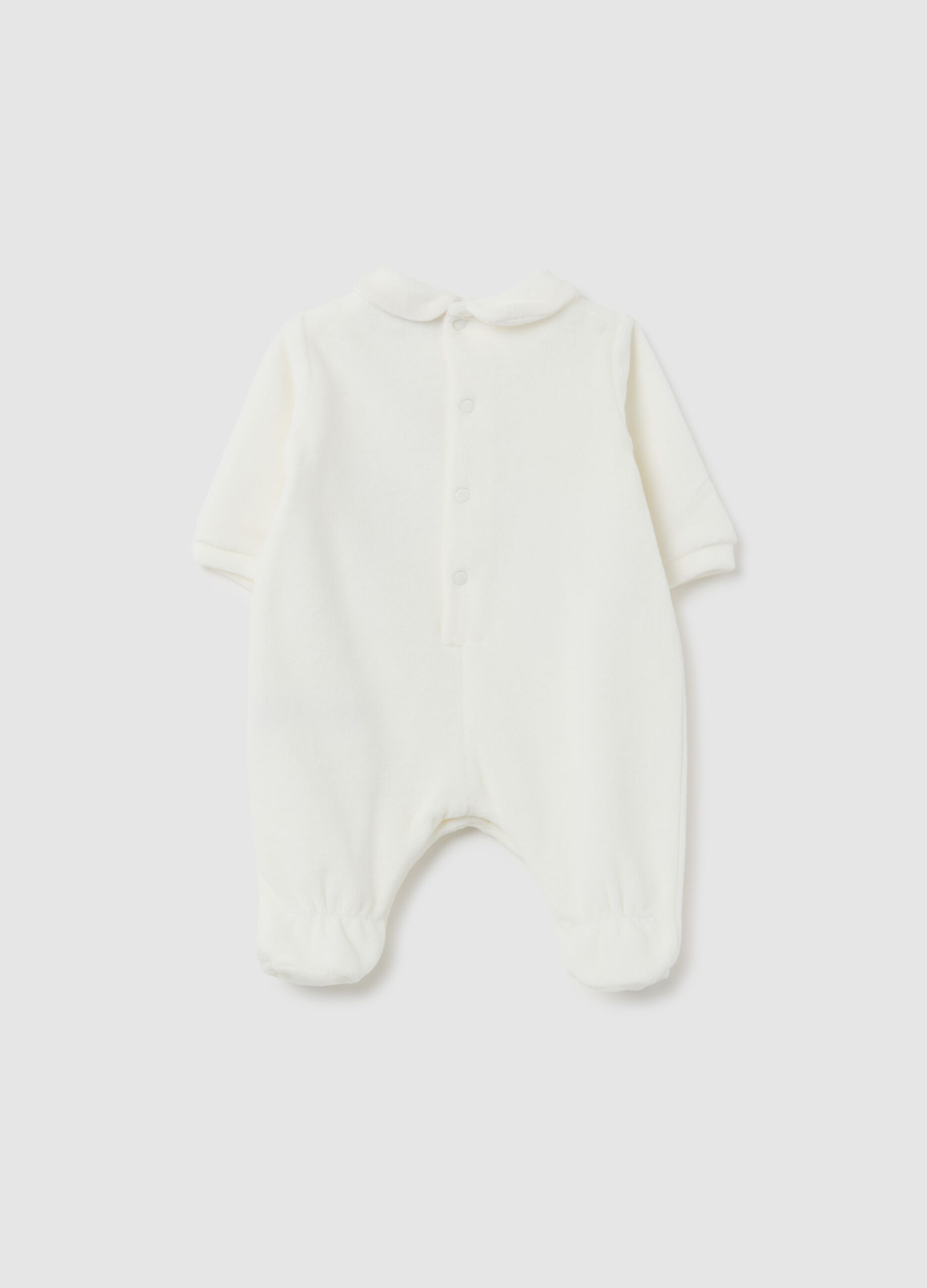 Tutina da neonato in misto cotone bianca