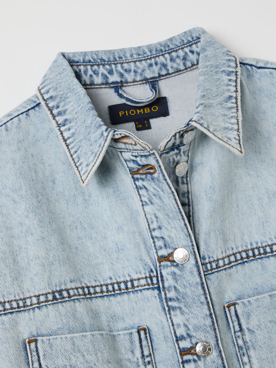 Denim shirt dress with buttons_5