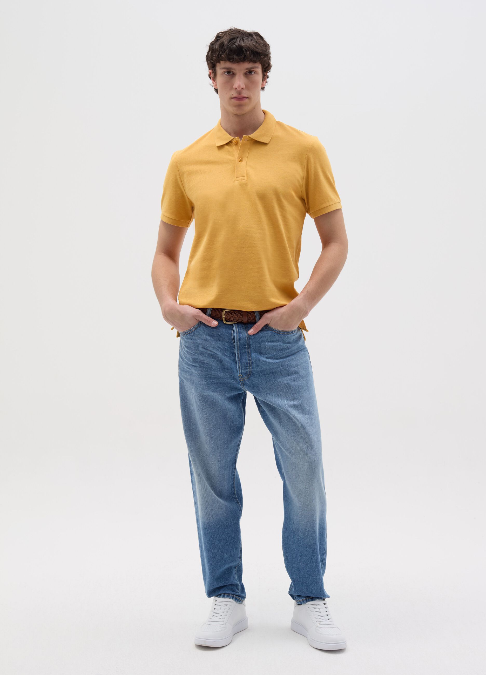 Regular-fit polo shirt in cotton