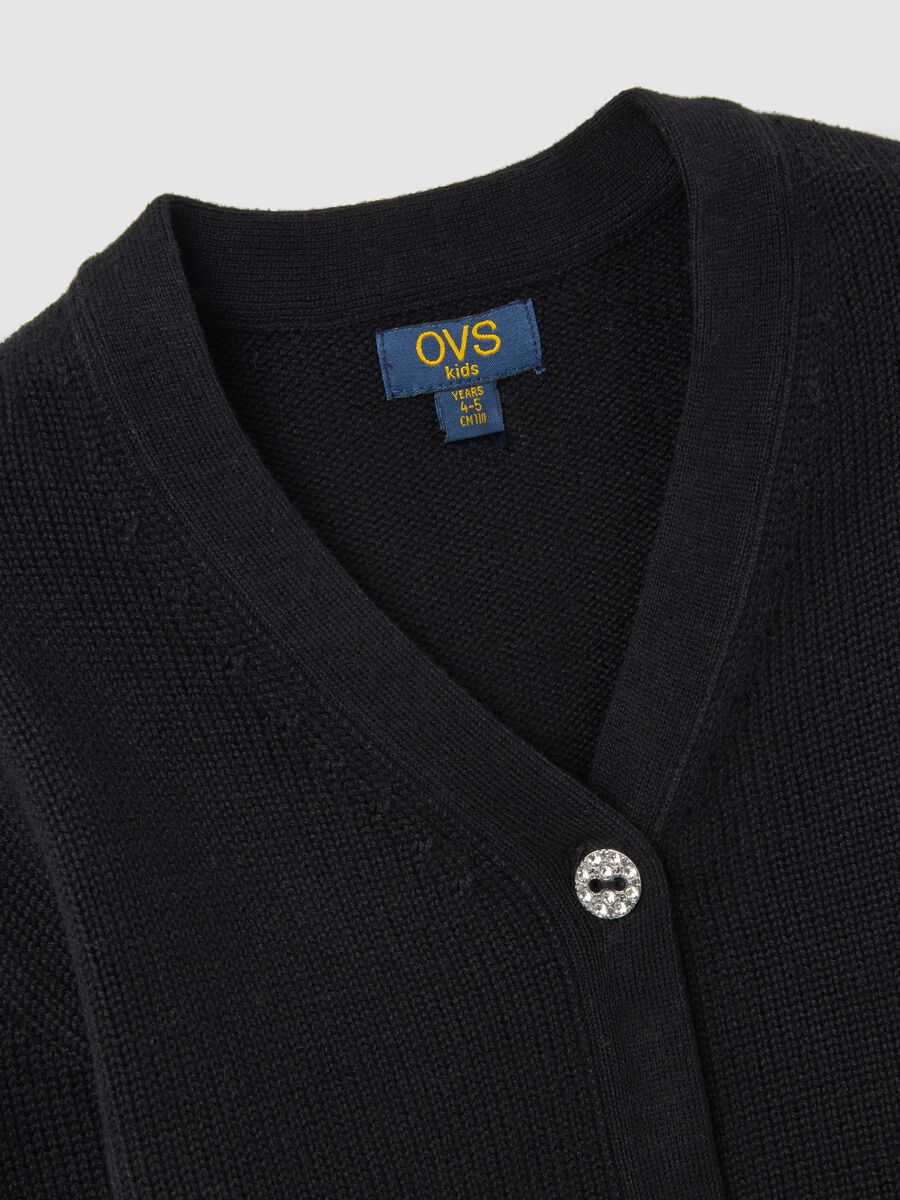 Girls' black cotton blend cardigan_2