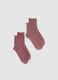 2-pack pink socks in organic stretch cotton with scalloped cuff_0