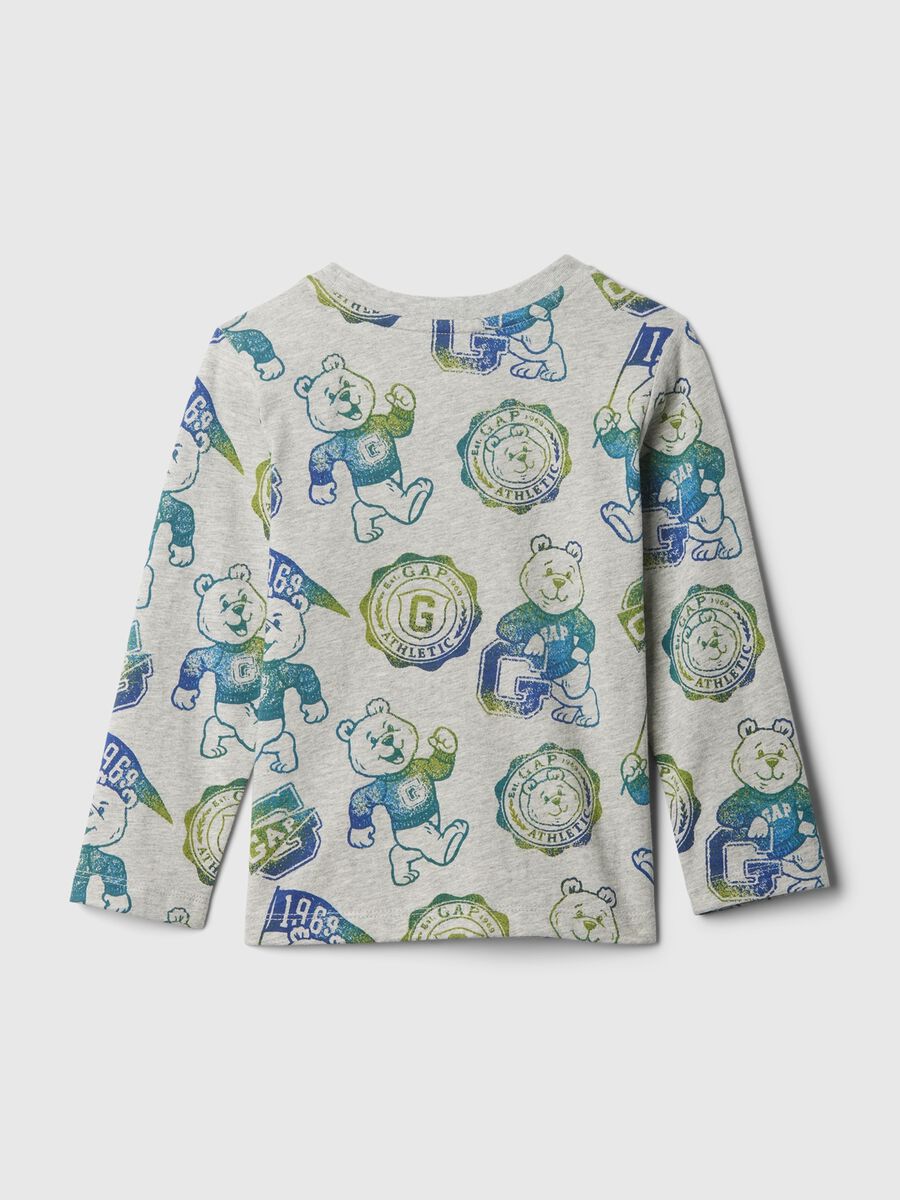 T-shirt with print and teddy bear embroidery_1