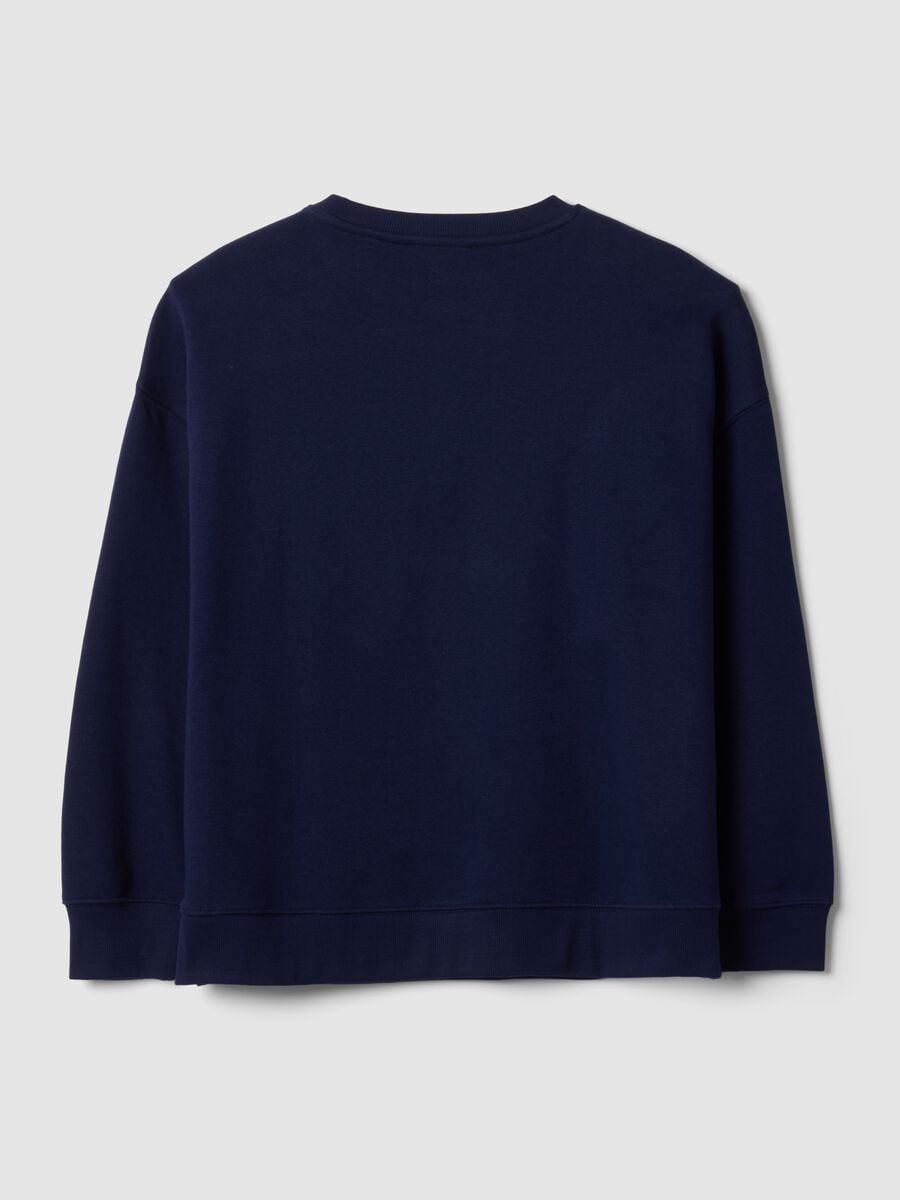Blue cotton-blend sweatshirt with Miami slogan_2