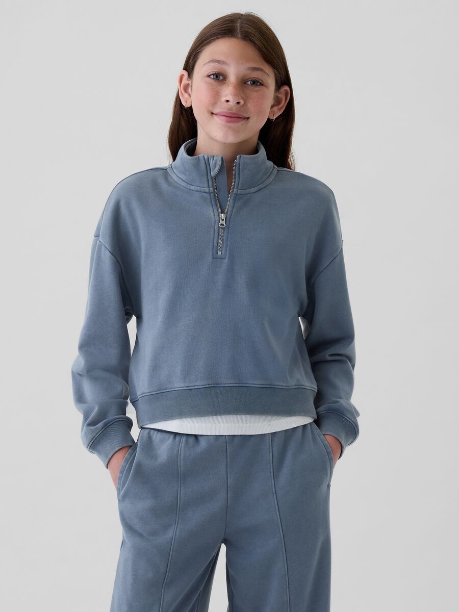 Half-zip cropped sweatshirt_0