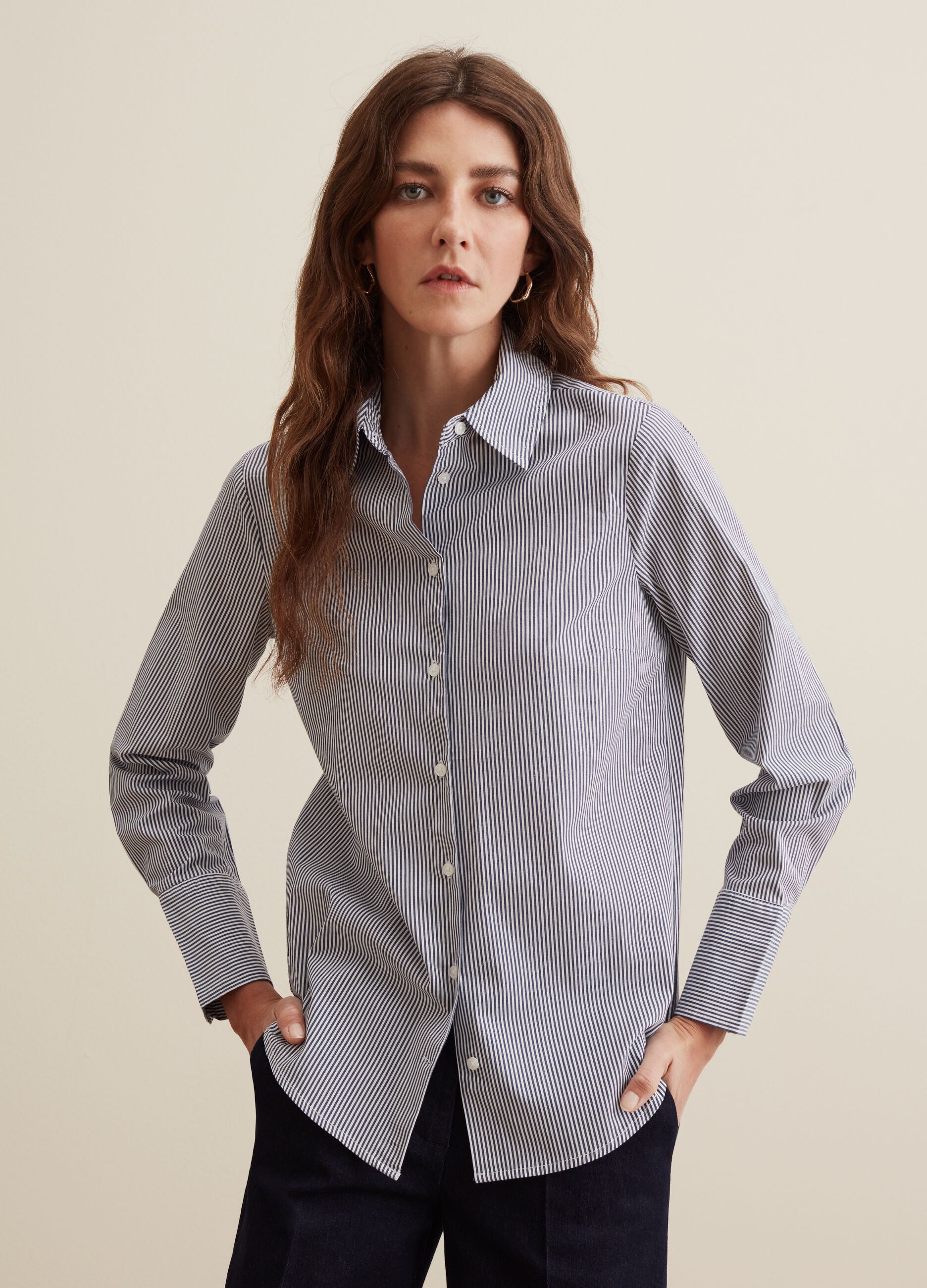 Camicia slim fit in cotone stretch_1