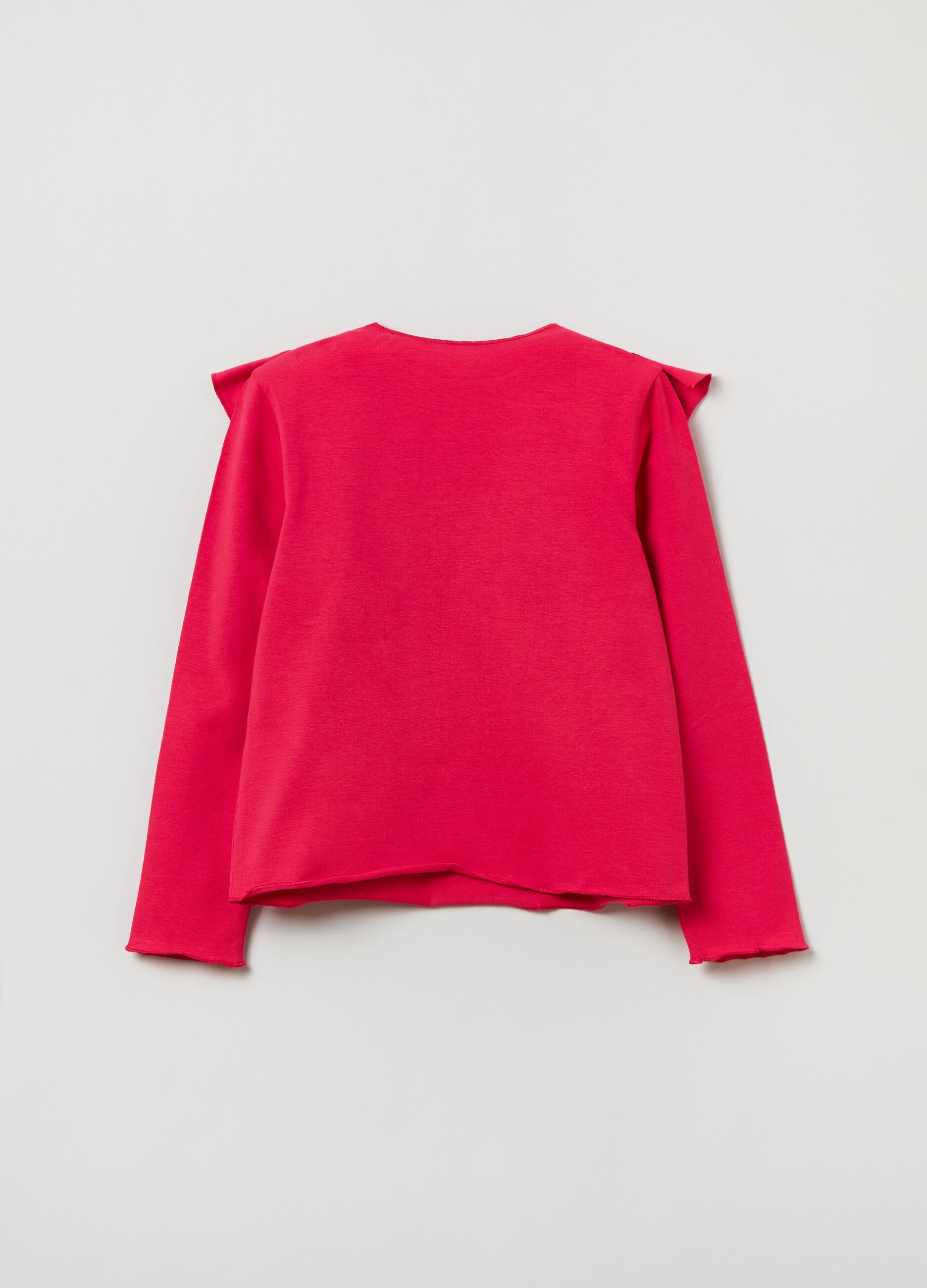 T-shirt a maniche lunghe con volant_1