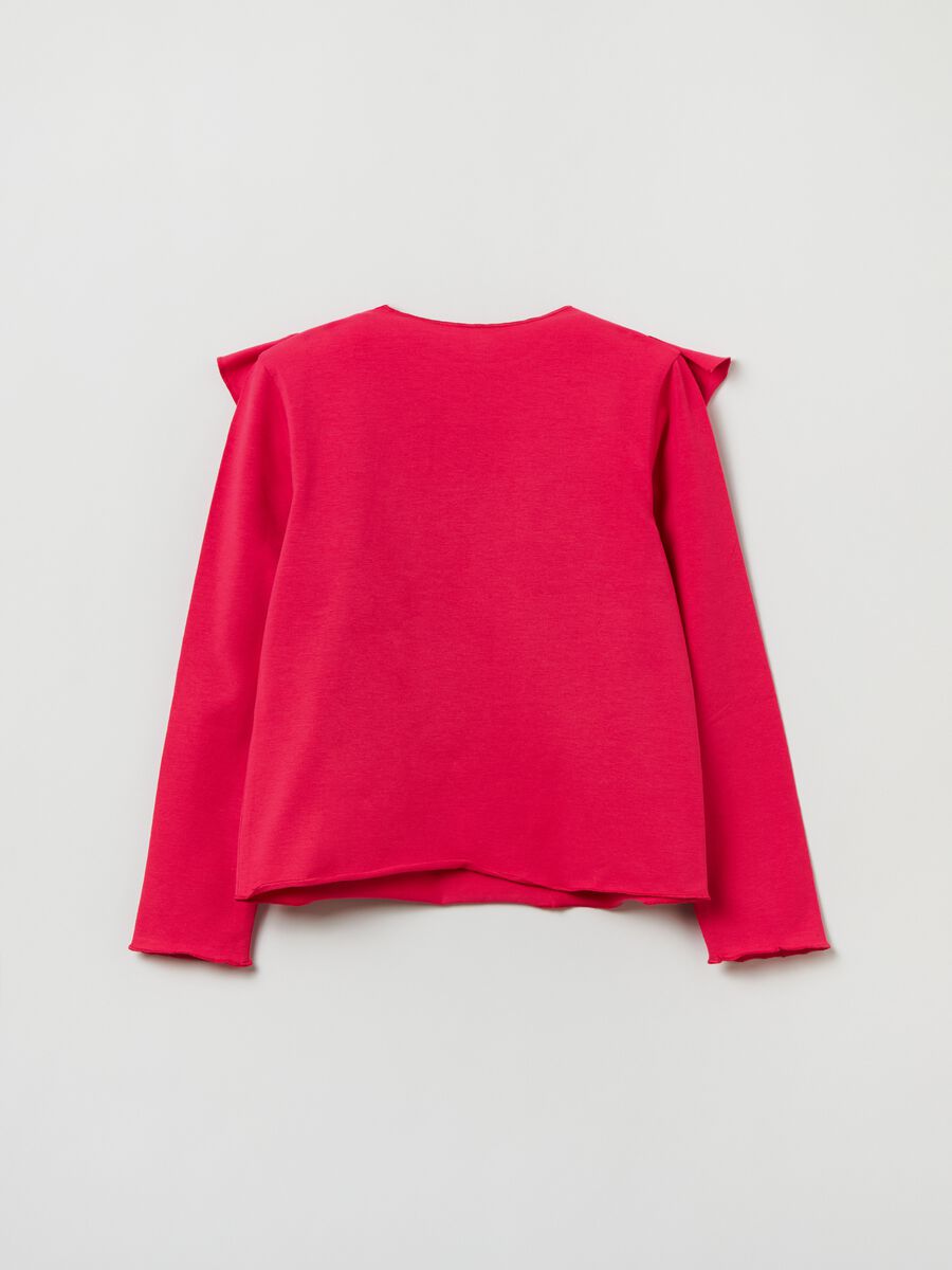 T-shirt a maniche lunghe con volant_1