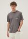 T-shirt grigia con stampa One Piece in puro cotone relaxed fit_0