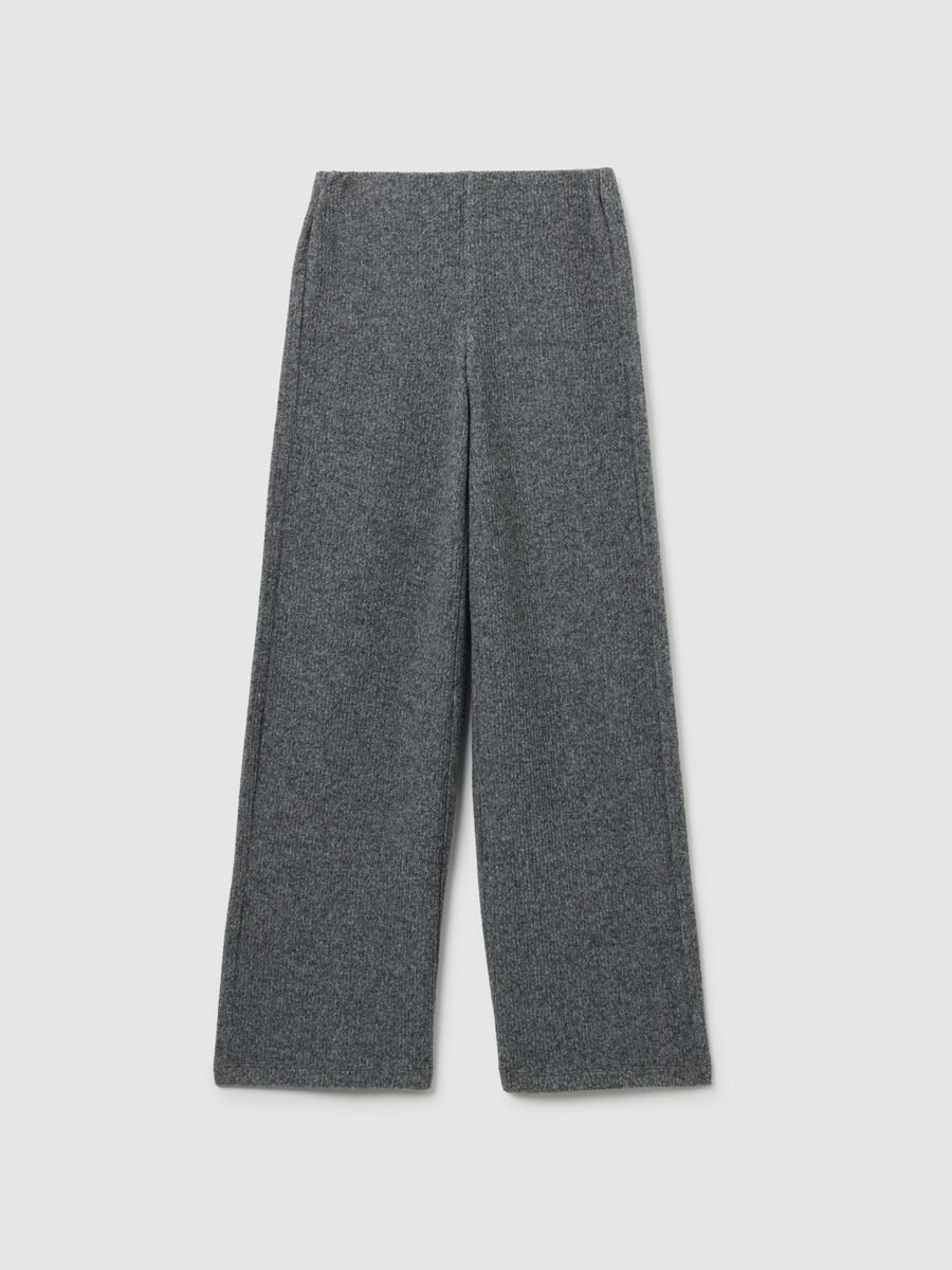 Girl's Grey Wide Leg Trousers in Stretch Fabric_0