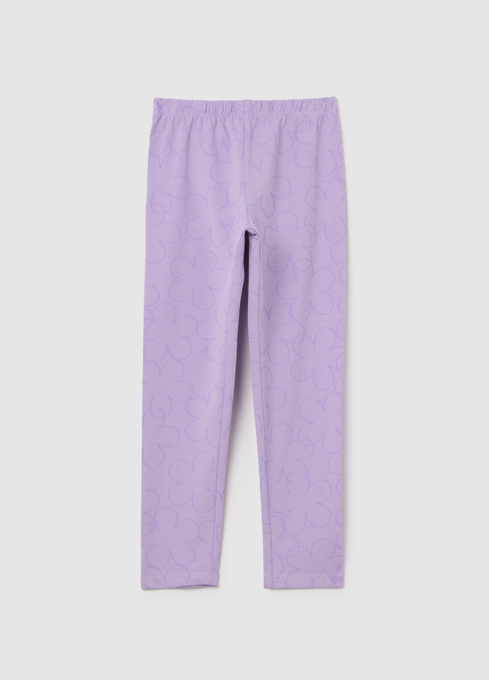 Printed stretch cotton leggings