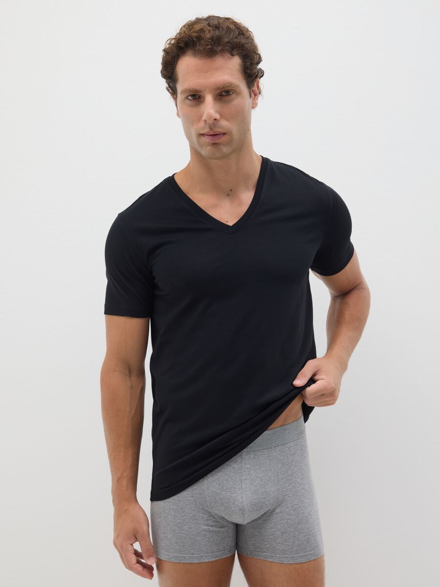 Bipack di t-shirt in puro cotone blu regular fit_1