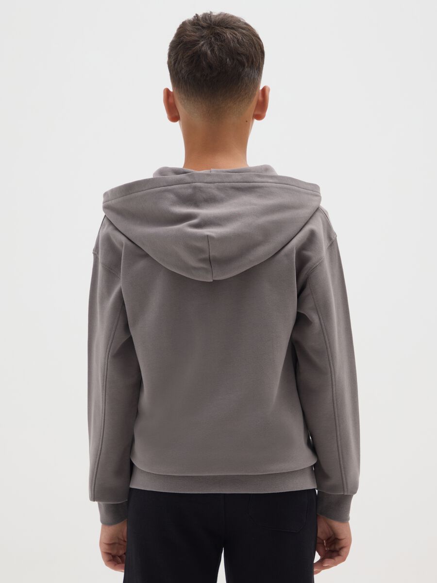 Felpa da ragazzo in puro cotone grigia regular fit_1