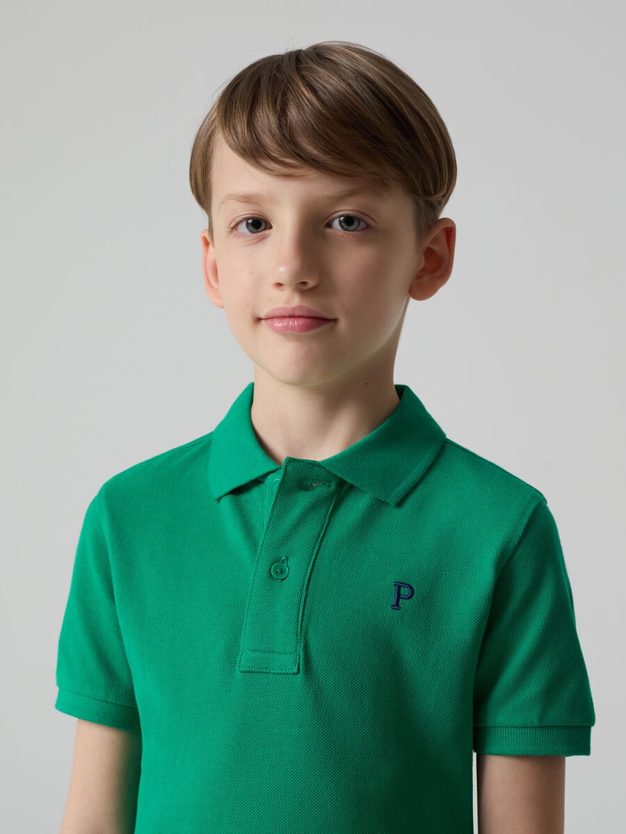 Polo in piquet con ricamo logo_0