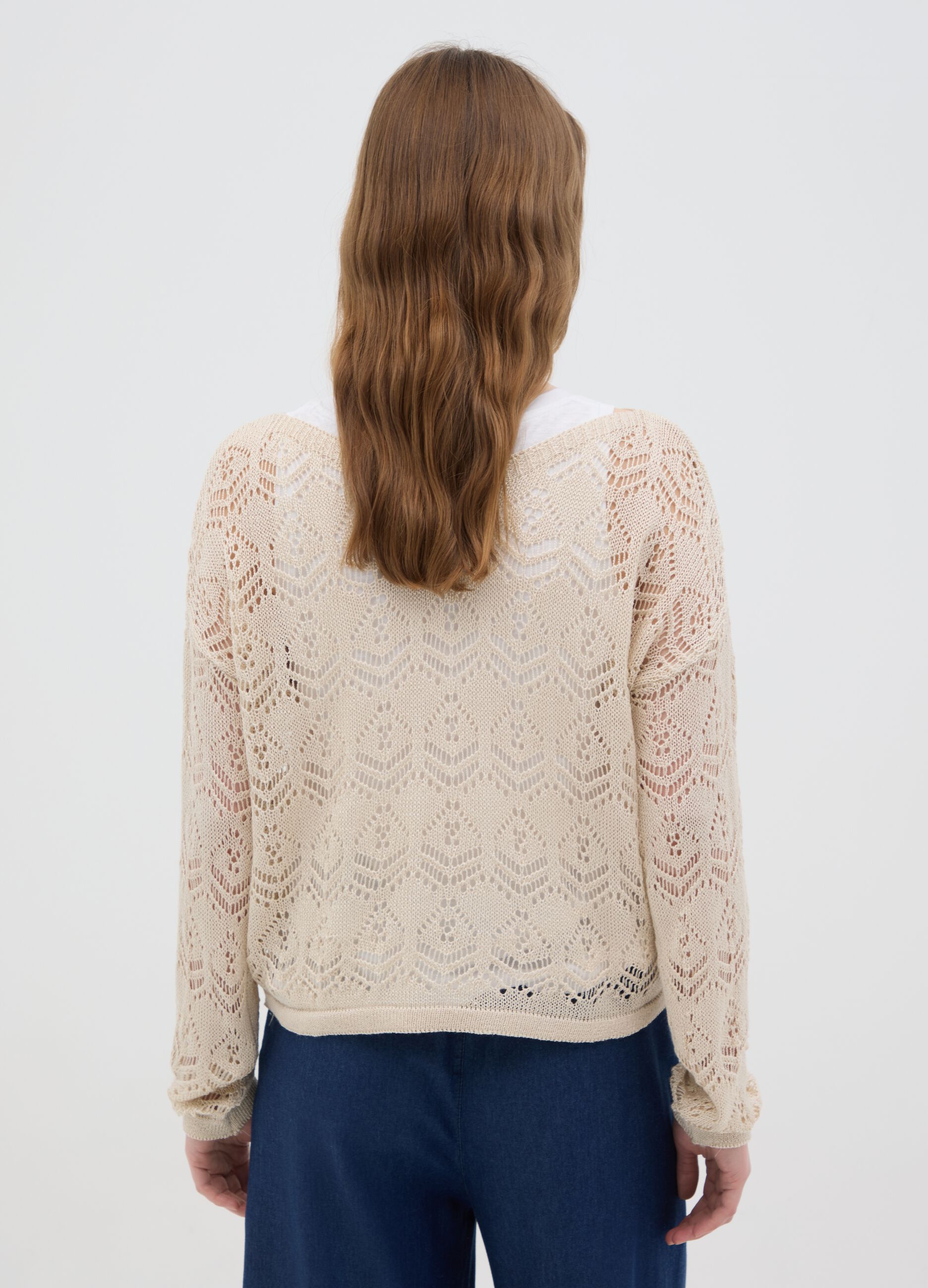 Women's beige regular fit jumper