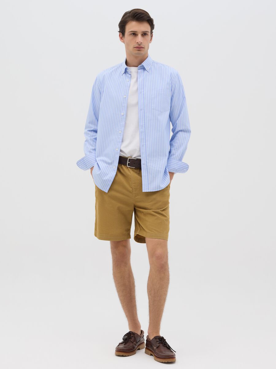 Mustard Corduroy Bermuda Shorts_0