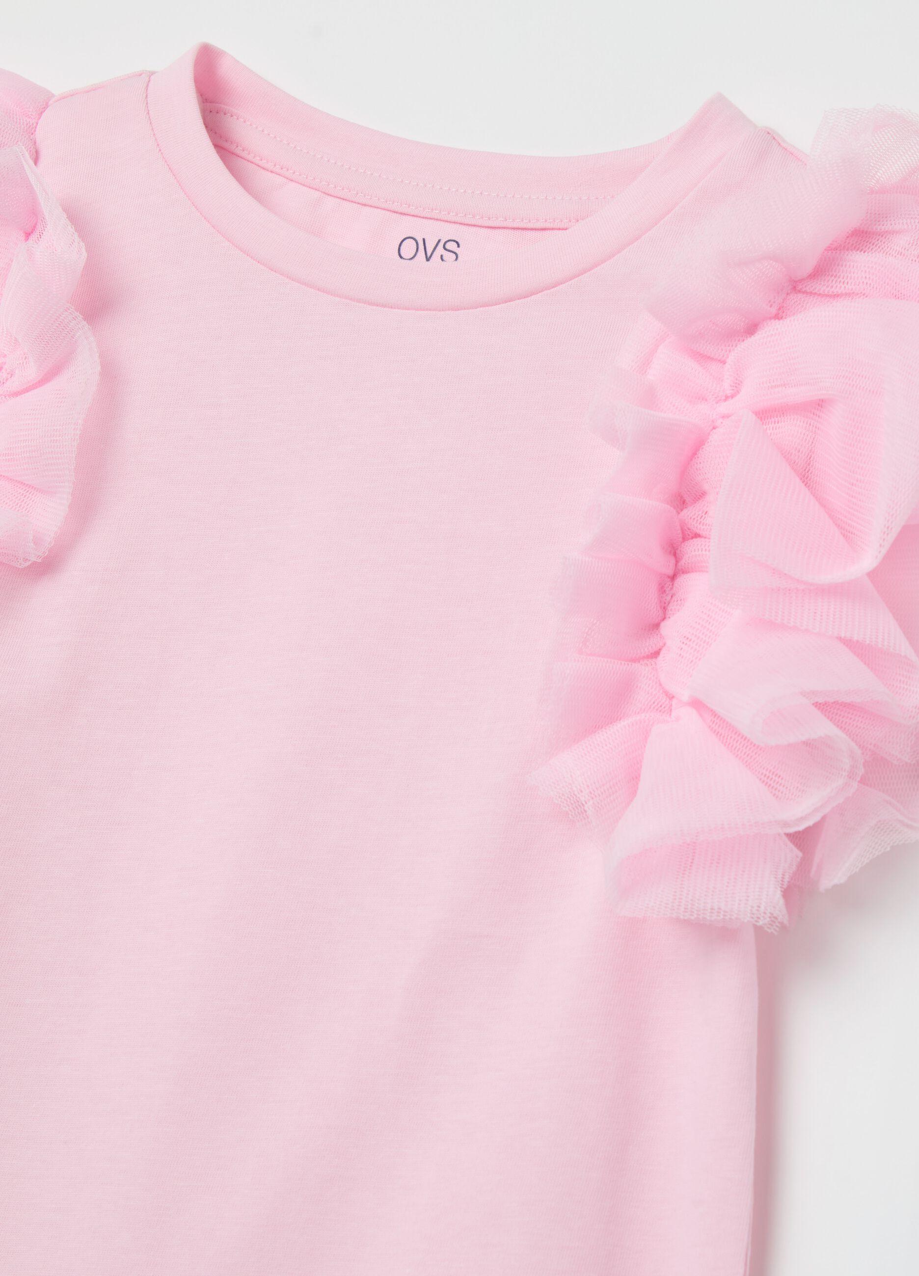Cotton jogging set with flounce and print