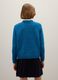 Blue pullover with round neck and jersey knit_3